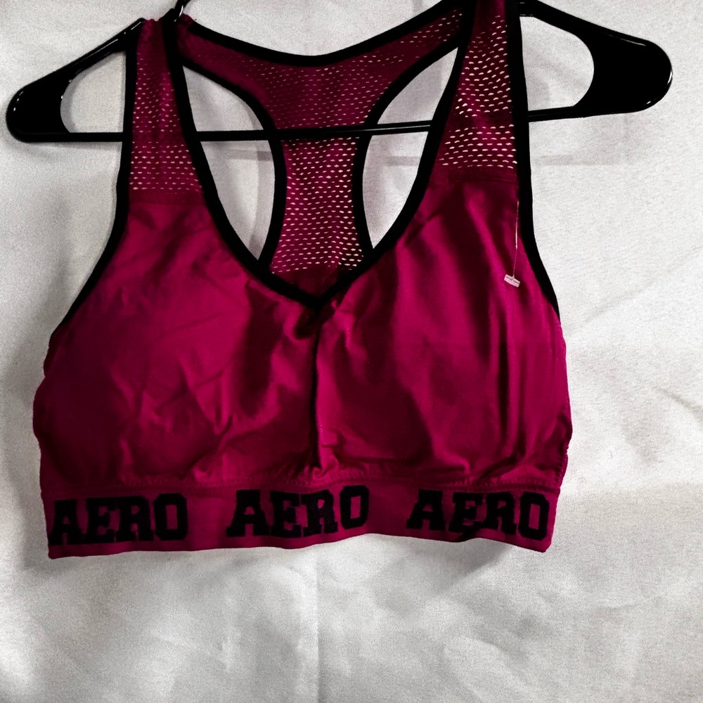 Aeropostale Fuchsia Sports Bra with Black‎ Trim